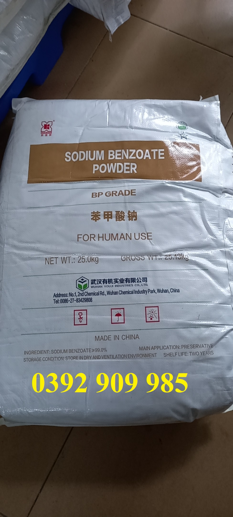 Natri benzoat , Sodium Benzoate , bao 25kg