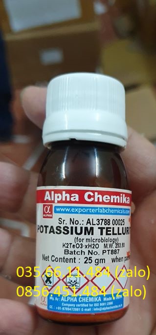 POTASSIUM TELLURITE ,for microbiology, 25 gm ,Alpha Chemika , ẤN ĐỘ