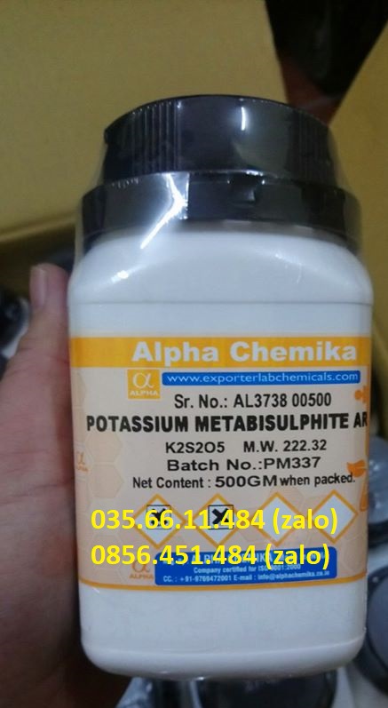 POTASSIUM METABISULPHITE AR , 500 g, Alpha Chemika , ẤN ĐỘ