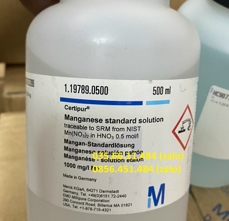 Manganese standard solution 500ml MERCK - ĐỨC