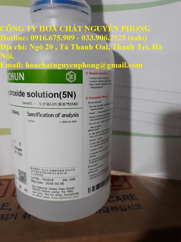 5mol/L , Sodium hydroxide solution , 5N , NaOH , SAMCHUN , HÀN QUỐC