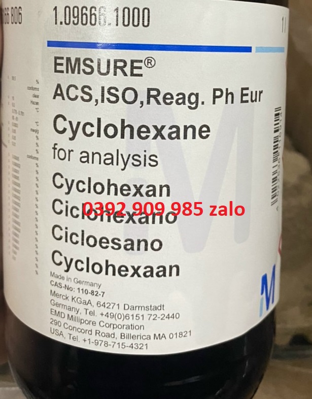 Cyclohexane Cas 110 -82 -7 1000ml  MERCK - ĐỨC