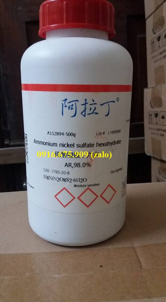 Ammonium nickel sulfate hexahydrate , H8NiN2O8S2 , 7785-20-8 , Aladdin