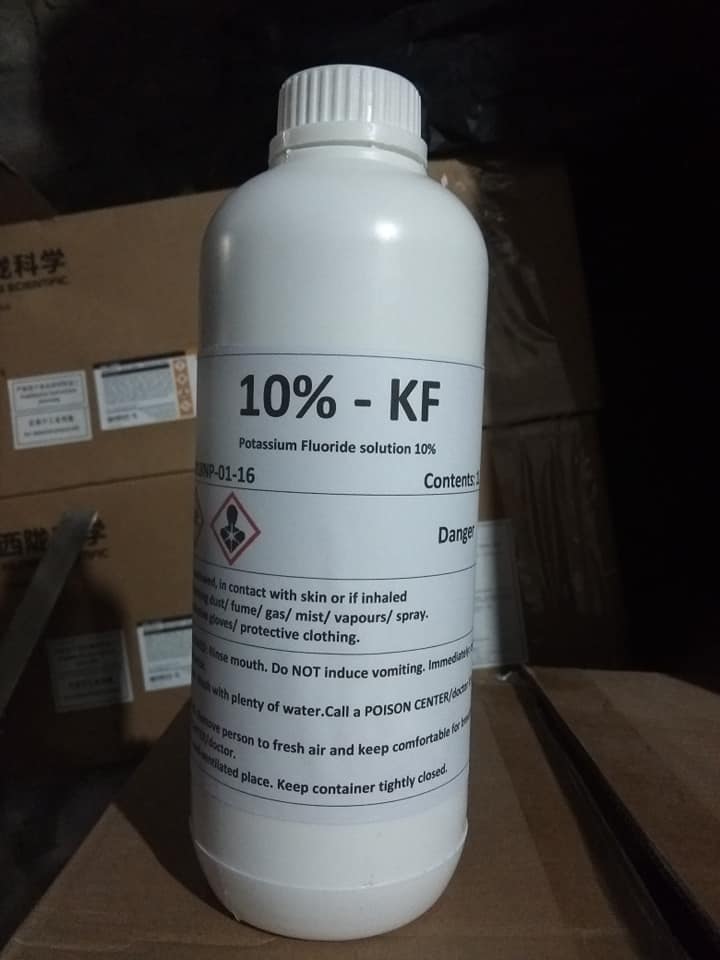 Potassium fluoride , KF , solution 10%
