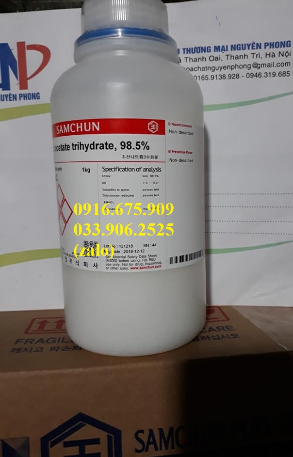 Sodium acetate trihydrate , CH3COONa , SAMCHUN , HÀN QUỐC