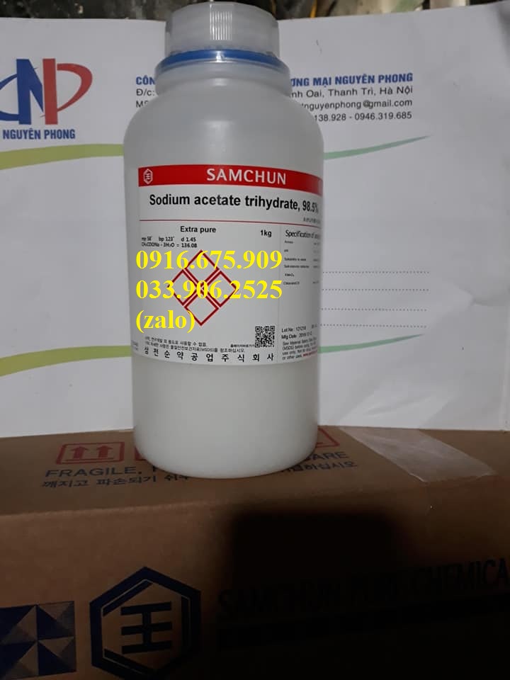 Sodium acetate trihydrate , CH3COONa , SAMCHUN , HÀN QUỐC