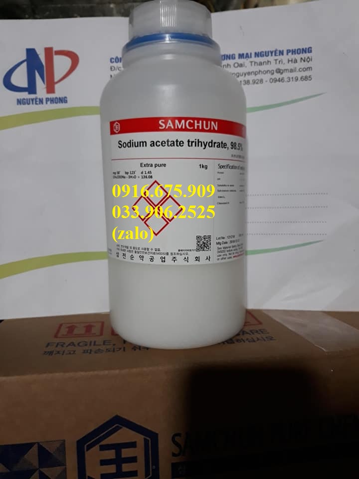 Sodium acetate trihydrate , CH3COONa , SAMCHUN , HÀN QUỐC