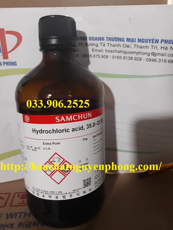 Hydrochloric acid, 35.0-37.0% , T , HCl , SAMCHUN , HÀN QUỐC 