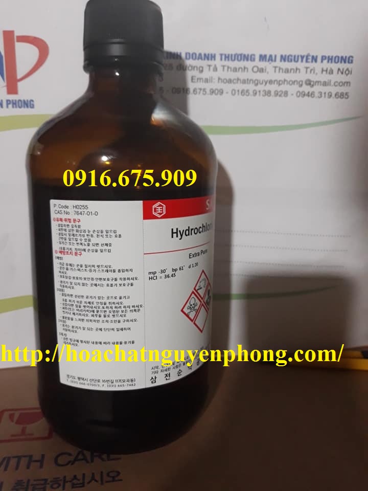 Hydrochloric acid, 35.0-37.0% , T , HCl , SAMCHUN , HÀN QUỐC 