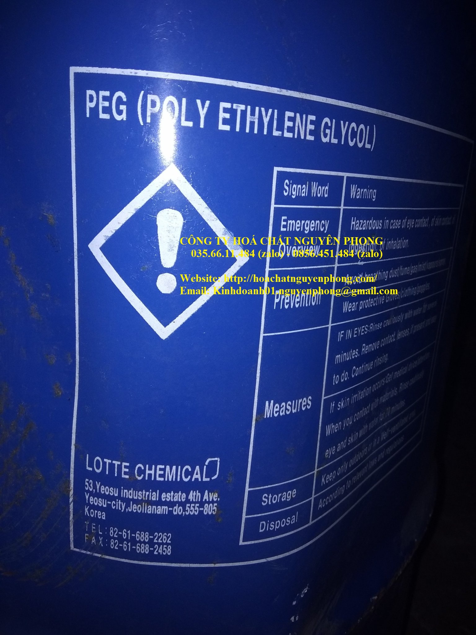 PEG 400 , Polyethylene glycol 400 , Lotte , Hàn Quốc