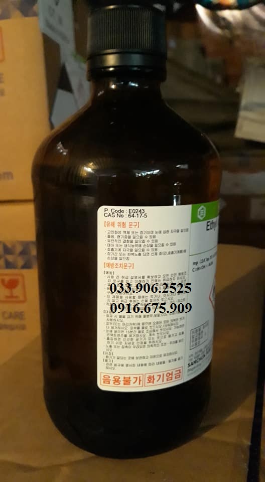 Ethyl alcohol, anhydrous , 99.9% (Sp.gr) , C2H6O , SAMCHUN , HÀN QUỐC