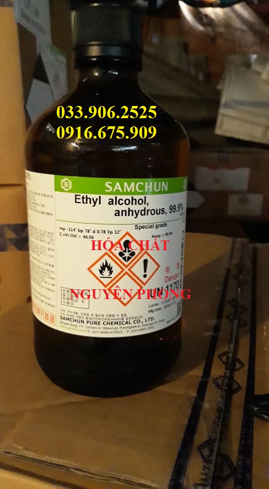 Ethyl alcohol, anhydrous , 99.9% (Sp.gr) , C2H6O , SAMCHUN , HÀN QUỐC