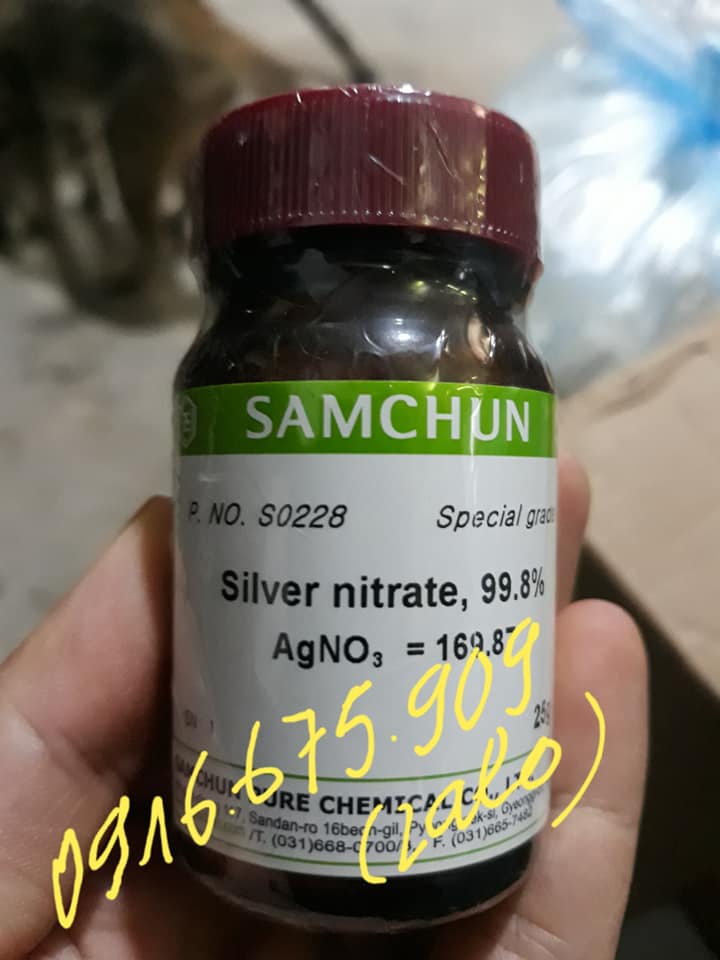 Hóa chất Samchun Hàn Quốc Silver nitrate, 99.8% S0228 CAS 7762-88-8 AgNO3 25g