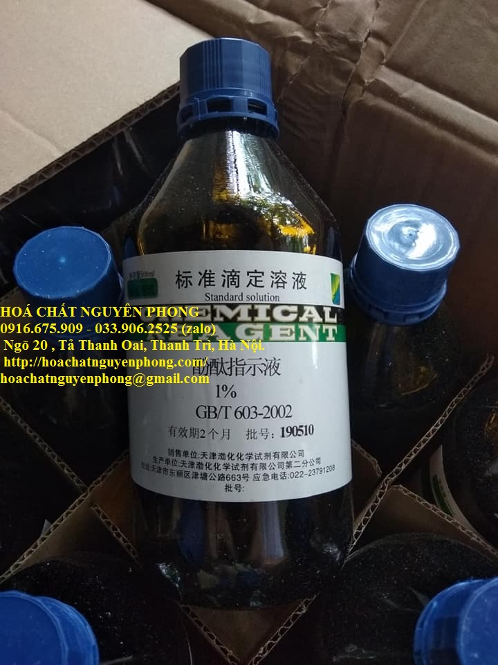 phenolphthalein solution 1% , dung dịch chuẩn phenolphthalein 1%