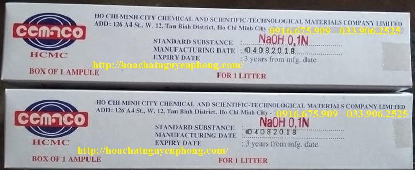 Ống chuẩn NaOH 0.1N