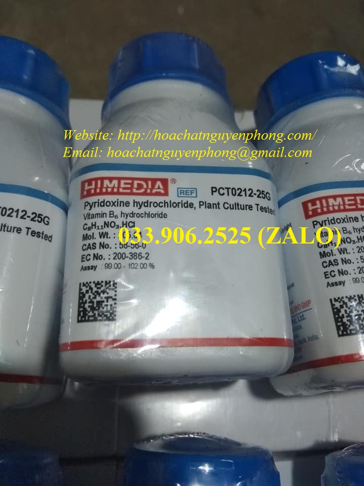 Pyridoxine hydrochloride , Vitamin B6 hydrochloride , C8H11NO3. HCl , Himedia , Ấn Độ