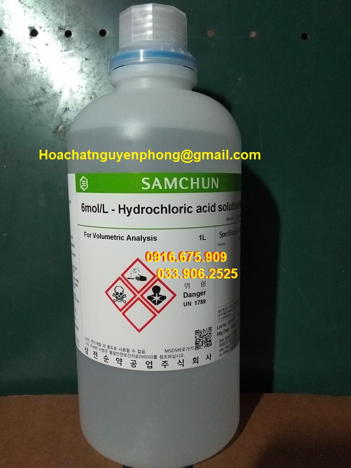 Hydrochloric acid 6N , HCl 6N , Samchun , Hàn Quốc