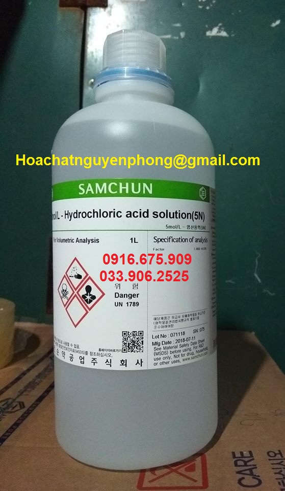 Hydrochloric acid 5N ,  Samchun , Hàn Quốc