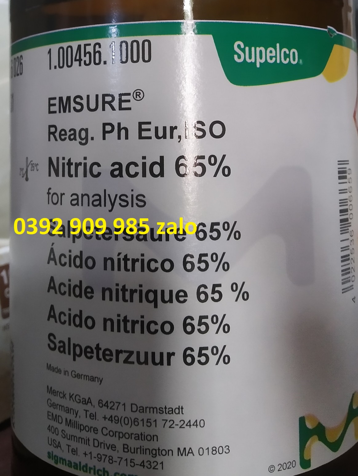 Nitric acid 65% for analysis   MERCK - ĐỨC