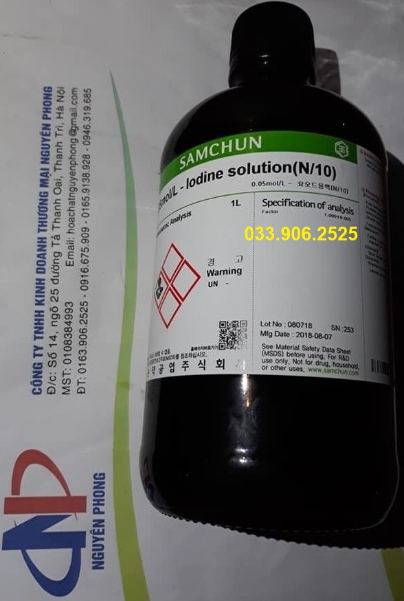 Iodine solution , I2 , 0.1N , SAMCHUN , HÀN QUỐC